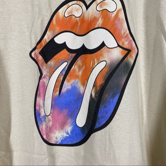 ROLLING STONES Tie Dye Retro Vintage Band Tee Plus - Picture 3 of 4